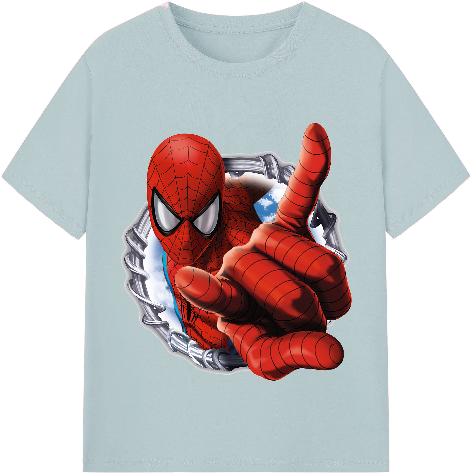 （画像用） Spider Man スパイダーマン 綿100％半袖Tシャツ（フロントプリント）